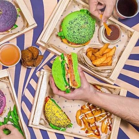The flower burger: food & drinks