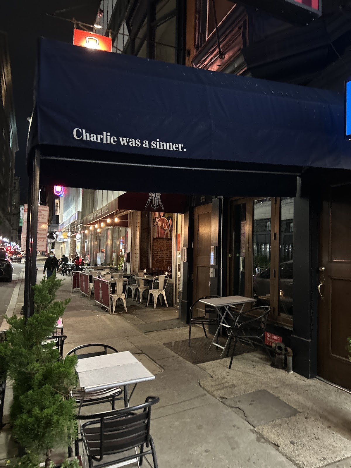 Charlie was a sinner.: the place