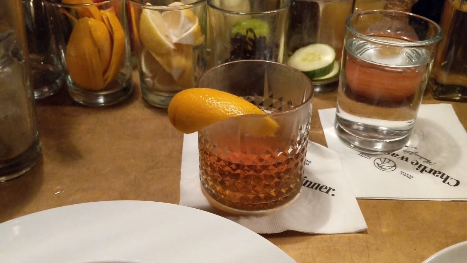 Charlie was a sinner.: food & drinks